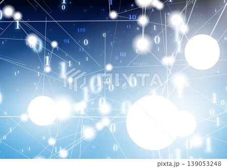 デジタル空間に浮かぶバイナリデータとネットワーク デジタル空間に浮かぶバイナリデータとネットワーク 139053248