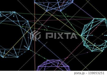 抽象的な幾何学模様のネットワーク図 139053251