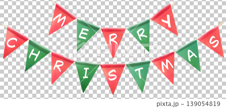 Christmas garland - MERRY CHRISTMAS - Cute watercolor illustration Christmas garland - MERRY CHRISTMAS - Cute watercolor illustration 139054819