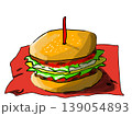 美味しそうなハンバーガーのイラスト 139054893
