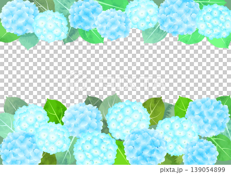 水彩風格繡球花畫框 - 藍色 水彩風格繡球花畫框 - 藍色 139054899
