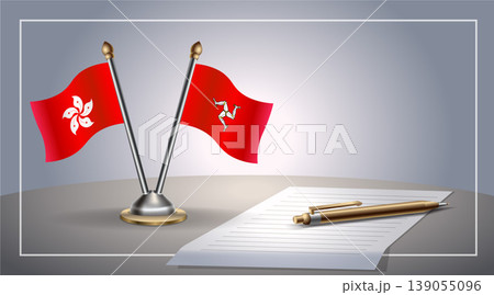 Small national flag of Hong Kong and Isle of Man flag Relation, Template Vector Illustration Small national flag of Hong Kong and Isle of Man flag Relation, Template Vector Illustration 139055096