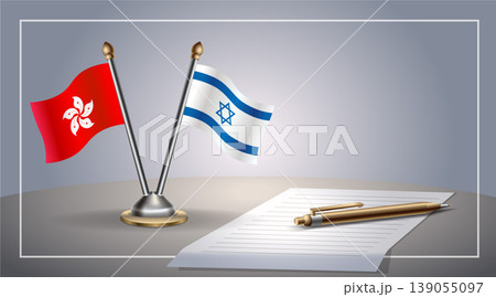 Small national flag of Hong Kong and Israel flag Relation, Template Vector Illustration Small national flag of Hong Kong and Israel flag Relation, Template Vector Illustration 139055097