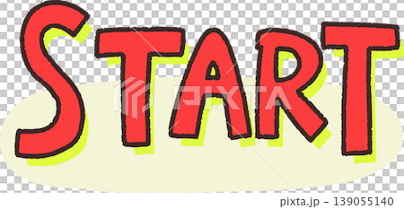 Handwritten "START" lettering illustration material - Red x Yellow-Green - Pop style - 3D lettering - White background - Banner/Title decoration material Handwritten "START" lettering illustration material - Red x Yellow-Green - Pop style - 3D lettering - White background - Banner/Title decoration material 139055140