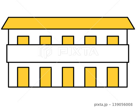 二階建て住宅の線画アイコン(黄色) 二階建て住宅の線画アイコン(黄色) 139056008