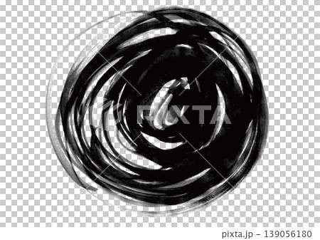 A circle drawn in ink on calligraphy paper. A circle drawn in ink on calligraphy paper. 139056180
