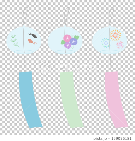 A simple illustration of a wind chime; a refreshing Japanese-style element for summer. A simple illustration of a wind chime; a refreshing Japanese-style element for summer. 139056181
