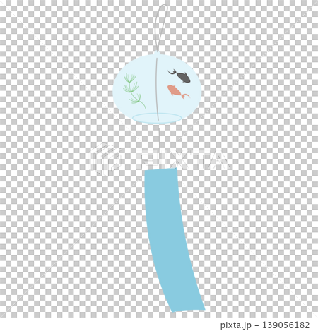 A simple illustration of a wind chime; a refreshing Japanese-style element for summer. 139056182