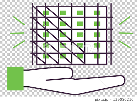A simple icon featuring a hand with scaffolding, reminiscent of an apartment building undergoing repairs. A simple icon featuring a hand with scaffolding, reminiscent of an apartment building undergoing repairs. 139056216