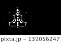 黒背景に白の瞑想ヨガとチャクラ|右余白コピースペース付き・神聖幾何学デザイン 黒背景に白の瞑想ヨガとチャクラ|右余白コピースペース付き・神聖幾何学デザイン 139056247