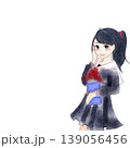 水彩風 セーラー服を着た女子高生 手描きイラスト 139056456