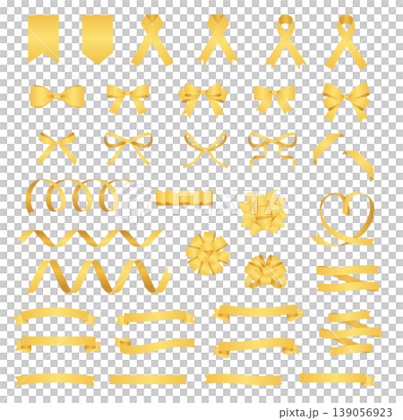 Various ribbon illustration material set Various ribbon illustration material set 139056923