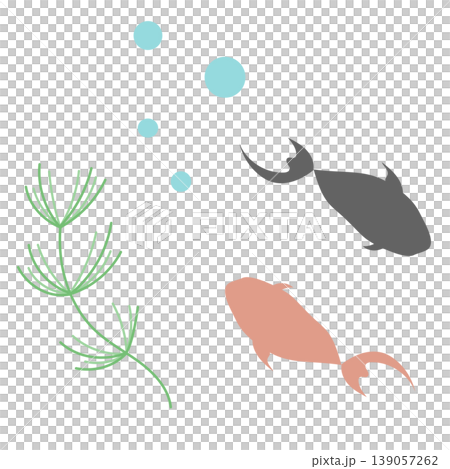 Simple illustration of a goldfish; a refreshing underwater image for summer. Simple illustration of a goldfish; a refreshing underwater image for summer. 139057262