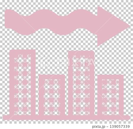 Simple line graph and bar graph icons, wavy line, gingham check. Simple line graph and bar graph icons, wavy line, gingham check. 139057339