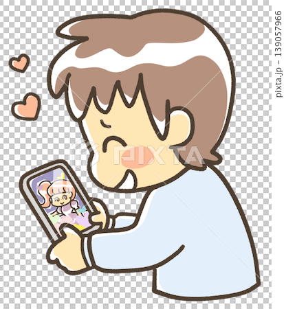 スマートフォンで動画おみながら嬉しそうな人 スマートフォンで動画おみながら嬉しそうな人 139057966