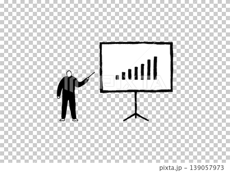 A hand-drawn illustration (in black) of a presenter holding a conductor's baton, standing slightly to the left of the screen. A hand-drawn illustration (in black) of a presenter holding a conductor's baton, standing slightly to the left of the screen. 139057973