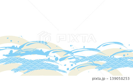 海のある景色 波背景イラスト 海のある景色 波背景イラスト 139058253