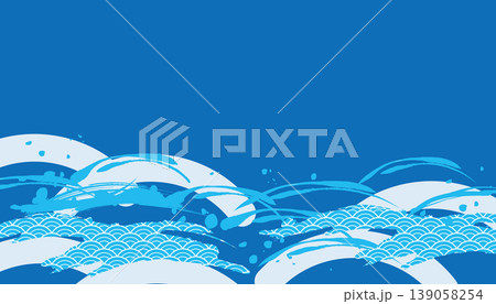 海のある景色 波背景イラスト 海のある景色 波背景イラスト 139058254