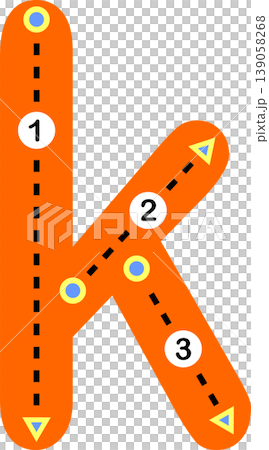 Educational lowercase letter k tracing worksheet for kids. Suitable for preschool and early learning handwriting practice. Educational lowercase letter k tracing worksheet for kids. Suitable for preschool and early learning handwriting practice. 139058268