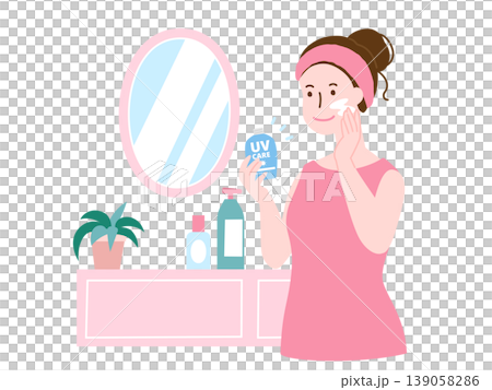 A woman taking UV care A woman taking UV care 139058286