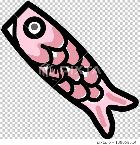 Illustration of a simple carp streamer Illustration of a simple carp streamer 139058314