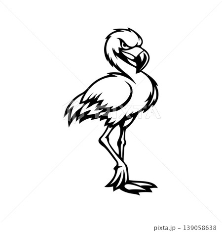 flamingo mascot logo vector design template simple and modern style 139058638