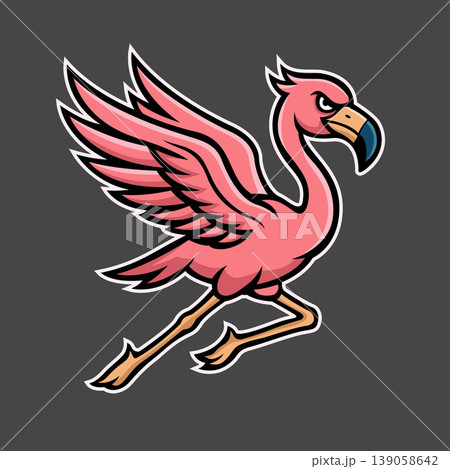 flamingo mascot logo vector design template simple and modern style 139058642