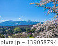 安達太良連峰と満開の桜　霞ヶ城公園　日本さくら名所100選 139058794