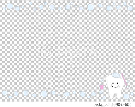 Frame material featuring a character of teeth brushing 139059600