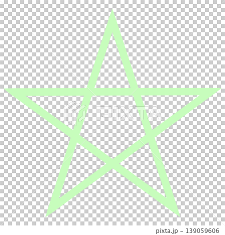 A simple pentagram in light green 139059606