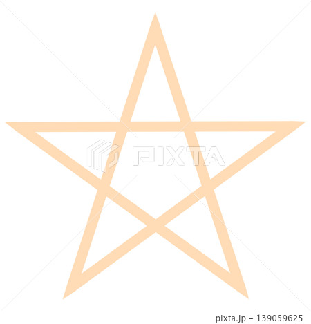 薄いオレンジ色のシンプルな五芒星 139059625