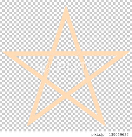 薄いオレンジ色のシンプルな五芒星 139059625