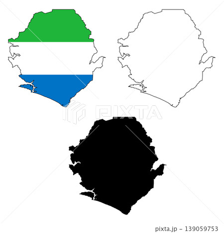 Map of Sierra Leone. Sierra Leone Map. Outline map Sierra Leone. flat style. 139059753