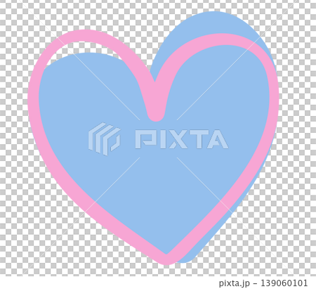 Illustration of blue heart with pink outline for sticker, tattoo, fabric print, decorations, clip art, love logo, icon, Valentine's Day, card, sign, symbol, February, pin, pimple patch, brooch Illustration of blue heart with pink outline for sticker, tattoo, fabric print, decorations, clip art, love logo, icon, Valentine's Day, card, sign, symbol, February, pin, pimple patch, brooch 139060101