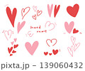 かわいい手描きのハートのイラストセット 139060432