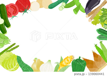 いろいろな野菜のフレームイラスト いろいろな野菜のフレームイラスト 139060441