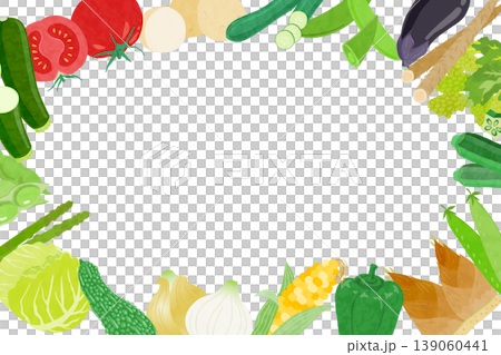各種蔬菜的邊框插圖 各種蔬菜的邊框插圖 139060441