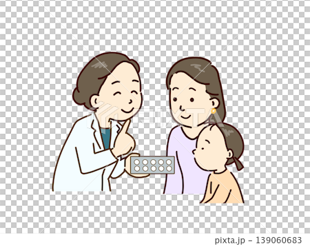 薬の使用方法を説明する薬剤師 薬の使用方法を説明する薬剤師 139060683