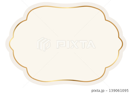 Vintage ornate border with golden decorative elements, classic emblem design for luxury branding, retro banners, and sophisticated ornamental badges. Vector illustration 139061095