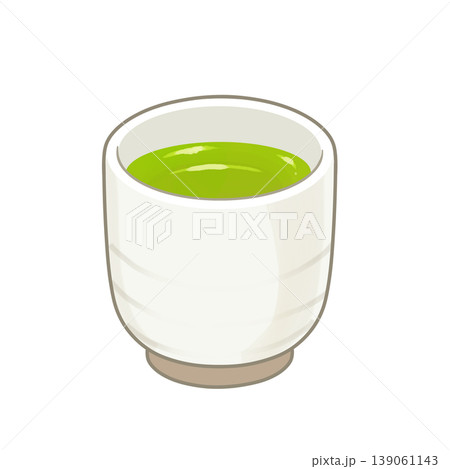 お茶が入った湯呑みのイラスト素材 139061143