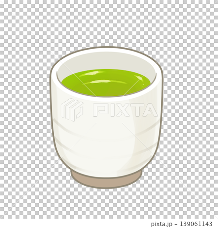 お茶が入った湯呑みのイラスト素材 139061143