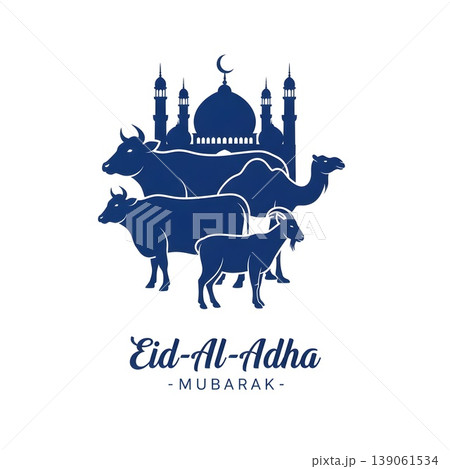 Holy Eid Al Adha Celebration Sacrificial Animals Mosque 139061534