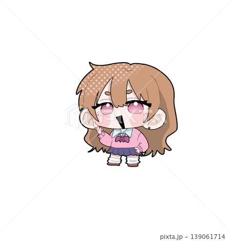 女の子学生のミニキャライラスト 女の子学生のミニキャライラスト 139061714