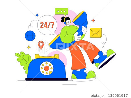 Contact Us Illustration Customer Support Featuring Twenty Four Seven Hours Service Hotline Email Communication And Online Help Desk Assistance Design Contact Us Illustration Customer Support Featuring Twenty Four Seven Hours Service Hotline Email Communication And Online Help Desk Assistance Design 139061917