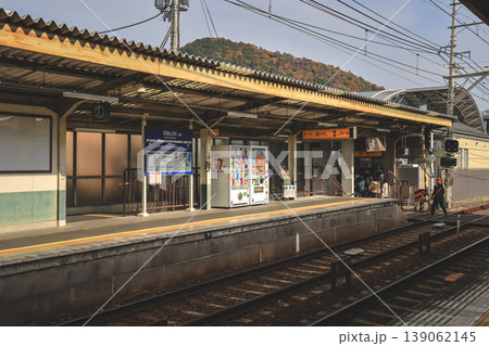 Keihan Yamashina Station with Passing Commuter Train Nov 27 2025 139062145