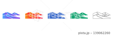 Minimalist Desert Dune Icons Set icon set 139062260