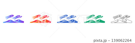 Comet or Meteor Shower Vector Icons icon set 139062264