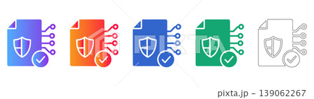 Document Security Verification Icons icon set Document Security Verification Icons icon set 139062267