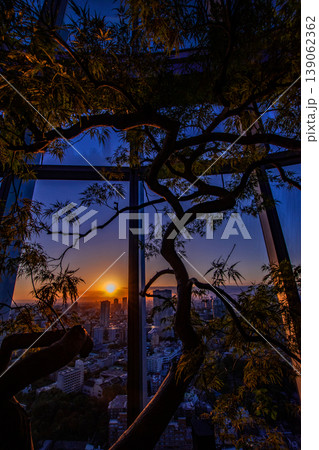 ニュウマン高輪の最上階から眺めた夕景 139062362