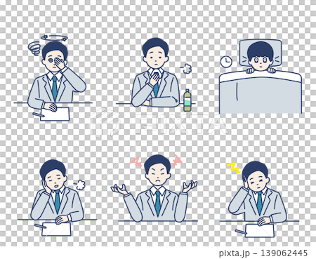 一套包含 6 個姿勢的練習，適合患有五月憂鬱症的男性上班族。 139062445